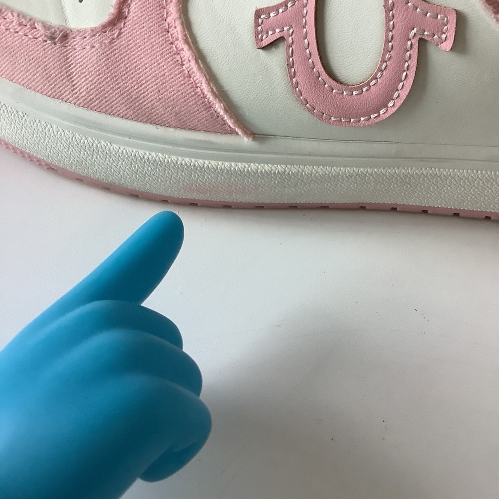 True Religion Allison Sneaker Rhinestone Sparkle Laces Pink White Womens Size 7M - Picture 15 of 16